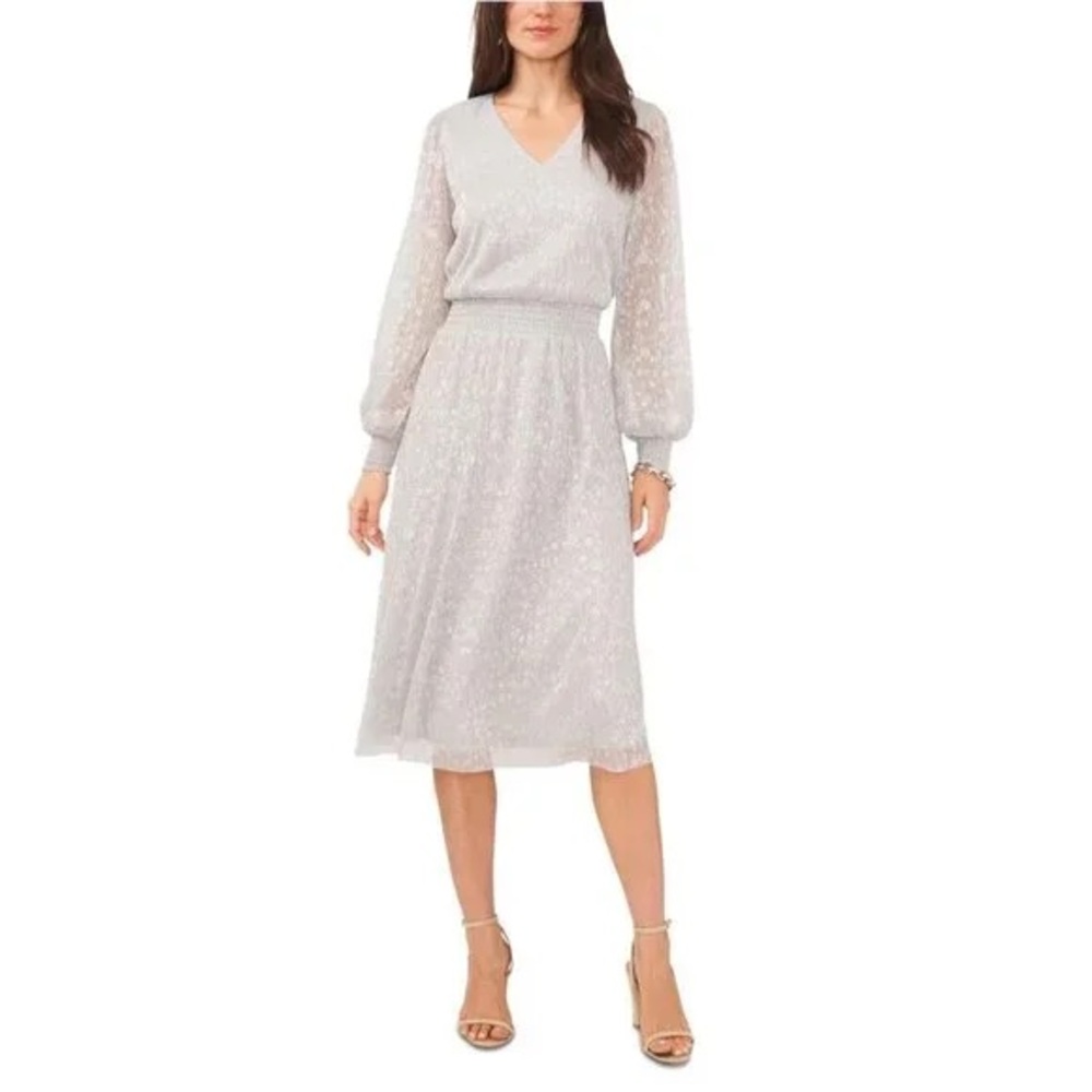 MSK Women’s Metallic Midi Cocktail and Party Dress